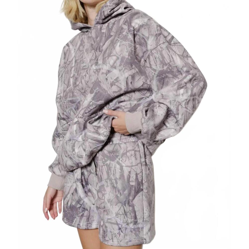 NEW PRETTY GARBAGE blake shorts in grey camo